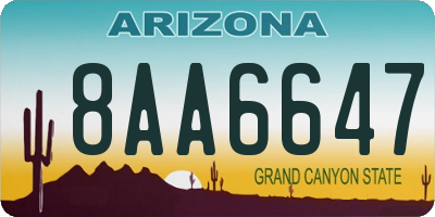 AZ license plate 8AA6647