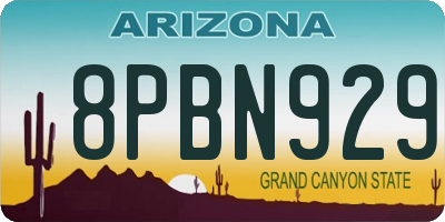 AZ license plate 8PBN929