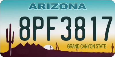 AZ license plate 8PF3817