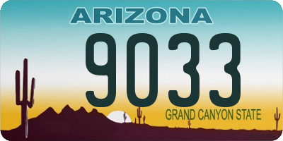 AZ license plate 9033