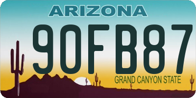 AZ license plate 90FB87