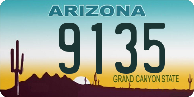 AZ license plate 9135