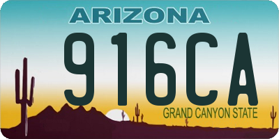 AZ license plate 916CA