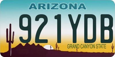 AZ license plate 921YDB