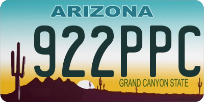 AZ license plate 922PPC