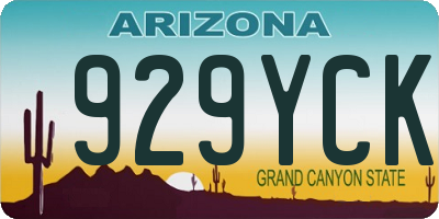 AZ license plate 929YCK