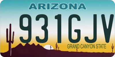 AZ license plate 931GJV