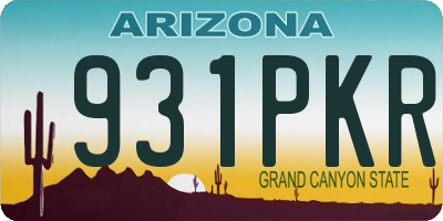 AZ license plate 931PKR