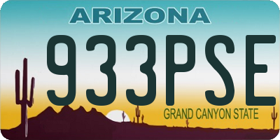 AZ license plate 933PSE