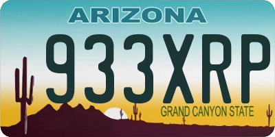 AZ license plate 933XRP