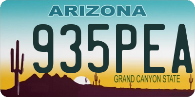 AZ license plate 935PEA