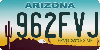 AZ license plate 962FVJ