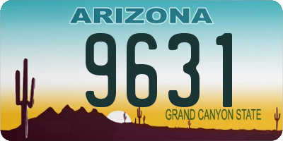 AZ license plate 9631