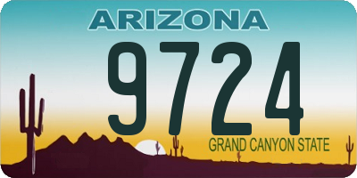 AZ license plate 9724