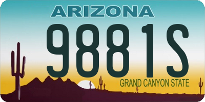 AZ license plate 9881S