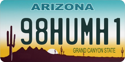 AZ license plate 98HUMH1