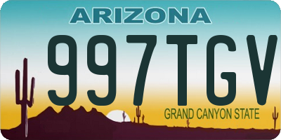 AZ license plate 997TGV