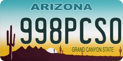 AZ license plate 998PCSO