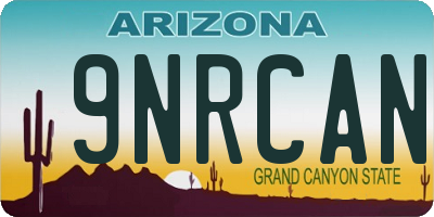 AZ license plate 9NRCAN