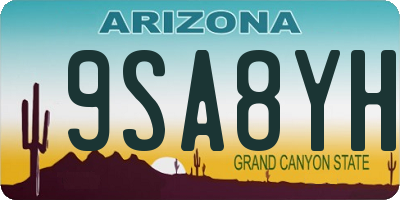 AZ license plate 9SA8YH