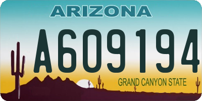 AZ license plate A609194