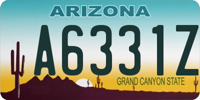 AZ license plate A6331Z