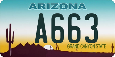 AZ license plate A663