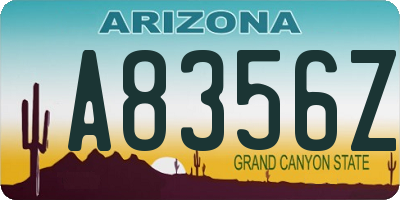 AZ license plate A8356Z