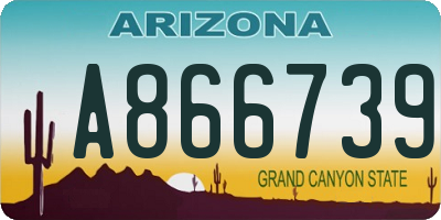 AZ license plate A866739