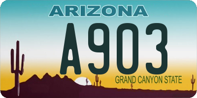 AZ license plate A903