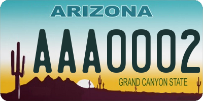 AZ license plate AAA0002