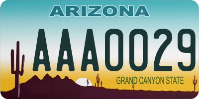 AZ license plate AAA0029