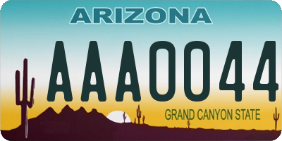 AZ license plate AAA0044