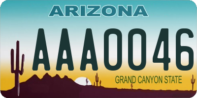 AZ license plate AAA0046