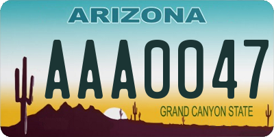 AZ license plate AAA0047