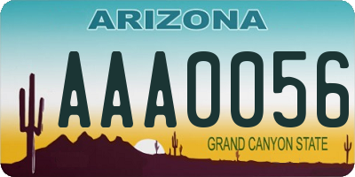 AZ license plate AAA0056