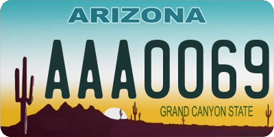 AZ license plate AAA0069