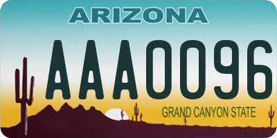 AZ license plate AAA0096