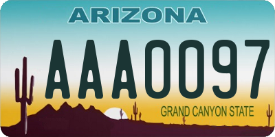 AZ license plate AAA0097