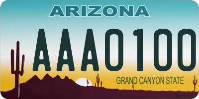 AZ license plate AAA0100