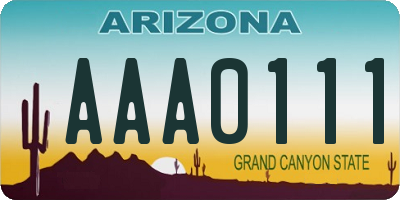 AZ license plate AAA0111