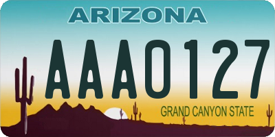 AZ license plate AAA0127