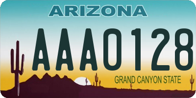 AZ license plate AAA0128