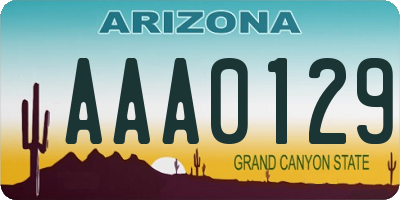 AZ license plate AAA0129