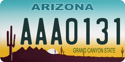 AZ license plate AAA0131