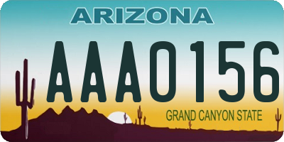 AZ license plate AAA0156