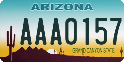 AZ license plate AAA0157