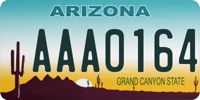 AZ license plate AAA0164