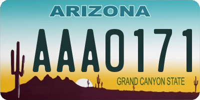 AZ license plate AAA0171