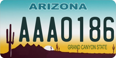 AZ license plate AAA0186